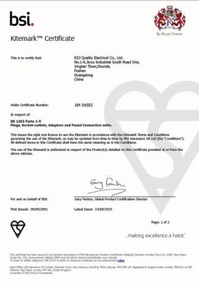 Kitemark certificate 1